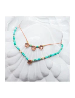 MIDNIGHT BATH - BRACELET ANDALOUSITE, ZIRCONS JAUNES ET TURQUOISES