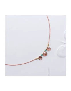 MIDNIGHT BATH - COLLIER 3 ANDALOUSITES SMALL HEART ET 2 TURQUOISES