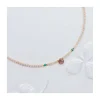MIDNIGHT BATH - COLLIER ANDALOUSITE GOUTTE, ZIRCONS JAUNES ET TURQUOISES