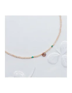 MIDNIGHT BATH - COLLIER ANDALOUSITE GOUTTE, ZIRCONS JAUNES ET TURQUOISES