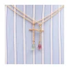 MINE - COLLIER CROIX TEXTURÉE ET TOURMALINE PICASSO