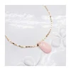 MINE - COLLIER OPALE ROSE SUR CHAÎNE DISCO