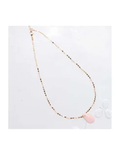 MINE - COLLIER OPALE ROSE SUR CHAÎNE DISCO