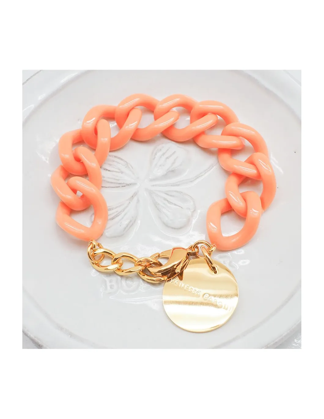 MINI BRACELET FLAT CHAIN - PEACH