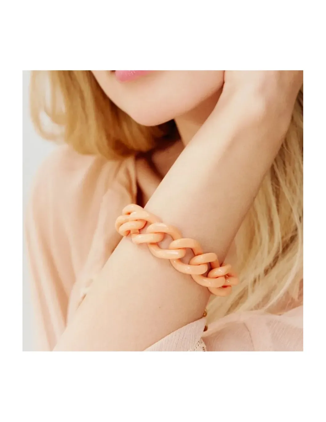 MINI BRACELET FLAT CHAIN - PEACH