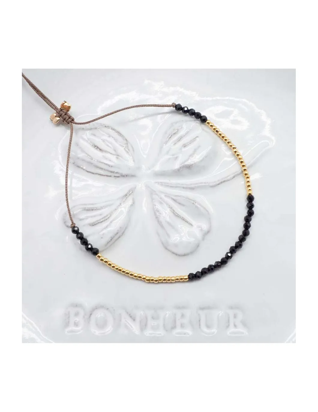 OCEAN DRIVE - BRACELET SPINELLES NOIRES
