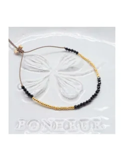 OCEAN DRIVE - BRACELET SPINELLES NOIRES
