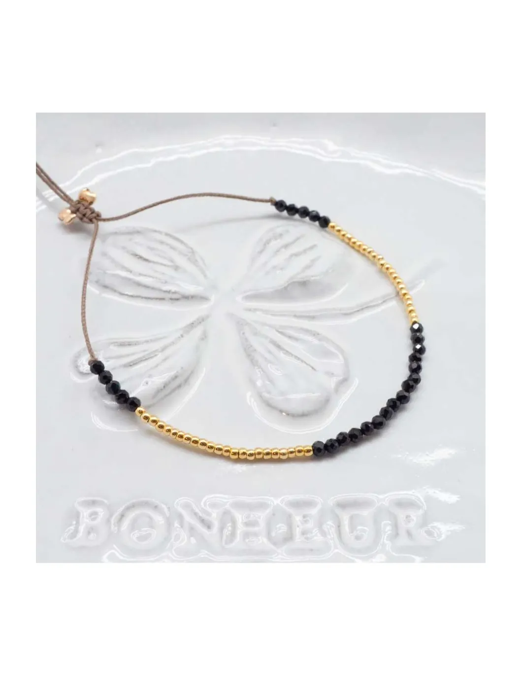 OCEAN DRIVE - BRACELET SPINELLES NOIRES