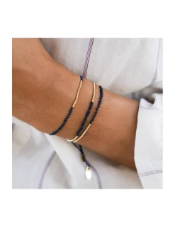 OCEAN DRIVE - BRACELET SUR CORDON (TONS BLEUS)