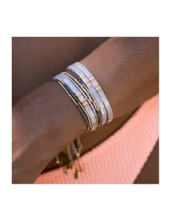 OCEAN DRIVE - BRACELET SUR CORDON (TONS NEUTRES)