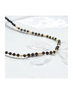 OCTOPUS - BRACELET DE CHEVILLE SPINELLES NOIRES