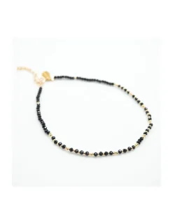 OCTOPUS - BRACELET DE CHEVILLE SPINELLES NOIRES