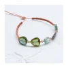 ONE OF A KIND - BRACELET 5 TOURMALINES FLAT SMOOTH ET 4 TOURMALINES RONDELLES SUR MACRAMÉ