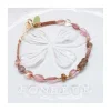 ONE OF A KIND - BRACELET 12 TOURMALINES MULTICOLORES ET 5 ANDALUSITES RONDELLES SUR MACRAMÉ