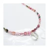 ONE OF A KIND - COLLIER FULL TOURMALINES CARRÉES + SMOOTH GREEN AMETHYSTE NUGGET EN PAMPILLE