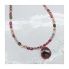 ONE OF A KIND - COLLIER 66 TOURMALINES CARRÉES ET UNE TOURMALINE BICOLORE DARK