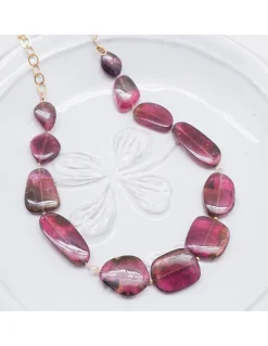 ONE OF A KIND - COLLIER 12 TOURMALINES ET 2 PERLES DE CULTURE