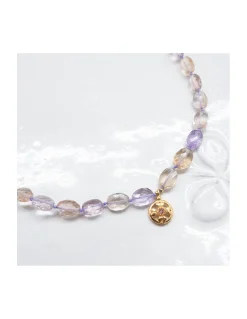ONE OF A KIND - COLLIER AMÉTRINES OVALES ET MÉDAILLE JACKIE