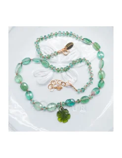 ONE OF A KIND - COLLIER COURT TOURMALINES VERTE ET FLEUR TOURMALINE VERTE