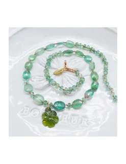 ONE OF A KIND - COLLIER COURT TOURMALINES VERTE ET FLEUR TOURMALINE VERTE