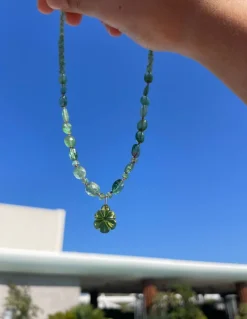 ONE OF A KIND - COLLIER COURT TOURMALINES VERTE ET FLEUR TOURMALINE VERTE