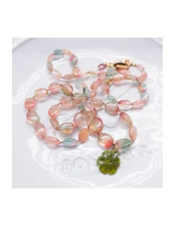 ONE OF A KIND - COLLIER LONG TOURMALINES LIGHT ET FLEUR TOURMALINE