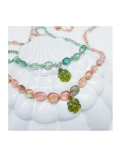 ONE OF A KIND - COLLIER LONG TOURMALINES LIGHT ET FLEUR TOURMALINE