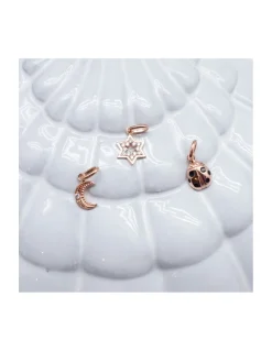 PENDENTIFS OR ROSE - GIGI - ÉTOILE DE DAVID, COCCINELLE OU LUNE