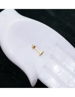 PIERCING POUR HELIX PLAQUÉ OR ET ZIRCONS OVALE