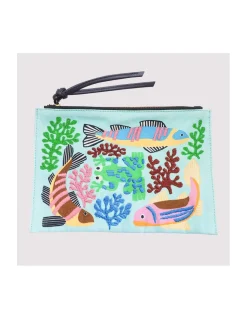 POCHETTE EN COTON BRODÉE - SPLASH - PASTEL