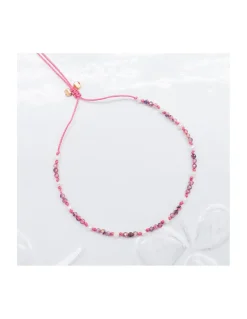 RASPBERRY - BRACELET PERLES PETITES SOUCOUPES ET REDDISH SAPHIRS