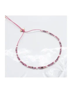RASPBERRY - BRACELET PERLES PETITES SOUCOUPES ET REDDISH SAPHIRS