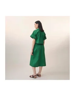 ROBE - 780 - MADELON - POPLIN BOTTLE GREEN