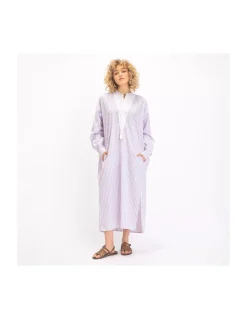 ROBE BUDDHA RAYURES ROSES