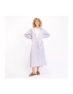 ROBE BUDDHA RAYURES ROSES