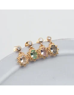 SCANDALE - BOUCLE D'OREILLE PUCE CZ ET CHARM ZIRCON COLORÉ