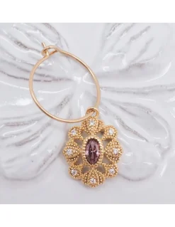 SCANDALE - CRÉOLE FINE AVEC CHARM FLEUR ET ZIRCONS