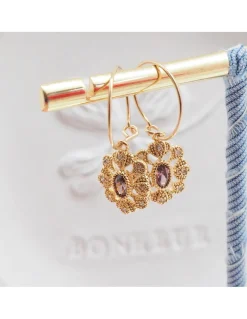 SCANDALE - CRÉOLE FINE AVEC CHARM FLEUR ET ZIRCONS
