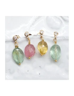 SPLASH - BOUCLE D'OREILLE TOURMALINE (COULEUR AU CHOIX)