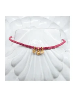 STARTERS - BRACELET MACRAMÉ 3 FLEURS PLAQUÉES OR (CORDON AU CHOIX)