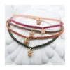 STARTERS - BRACELET MACRAMÉ AVEC ÉTOILE ZIRCON CHAMPAGNE (COULEUR AU CHOIX)