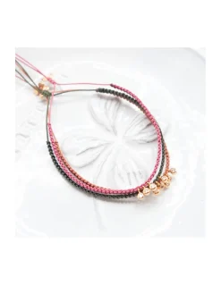 STARTERS - BRACELET MACRAMÉ AVEC 3 ZIRCONS (COULEUR AU CHOIX)