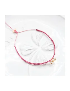 STARTERS - BRACELET MACRAMÉ AVEC 3 ZIRCONS (COULEUR AU CHOIX)