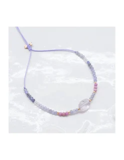 SWEET M - BRACELET AMETHYSTE LIGHT OVALE, TANZANITE ET PHOSPHOSIDERITE