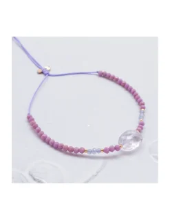 SWEET M - BRACELET AMETHYSTE LIGHT OVALE, PHOSPHOSIDERITES ET TANZANITES