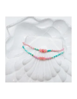 SWEET M - BRACELET SPINELLES ROSES, PHOSPHOSIDERITES ET TURQUOISES