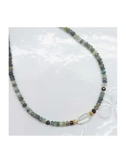 SWEET M - COLLIER TOURMALINES AQUAMARINES ORAGE, GREEN AMETHYSTES ET DARK TOURMALINES