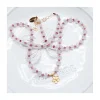 SWEET M - COLLIER TOURMALINES ROSES ET LAVENDER QUARTZ AVEC CHARM FLEUR