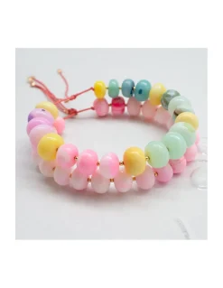 TUTTI FRUTTI - BRACELET OPALES ET MINI-PERLES DORÉES