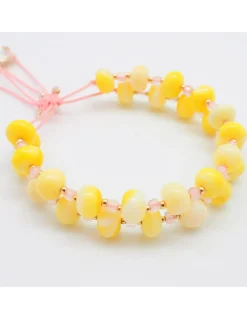 TUTTI FRUTTI - BRACELET OPALES JAUNES, QUARTZ ET MINI PERLES DORÉES